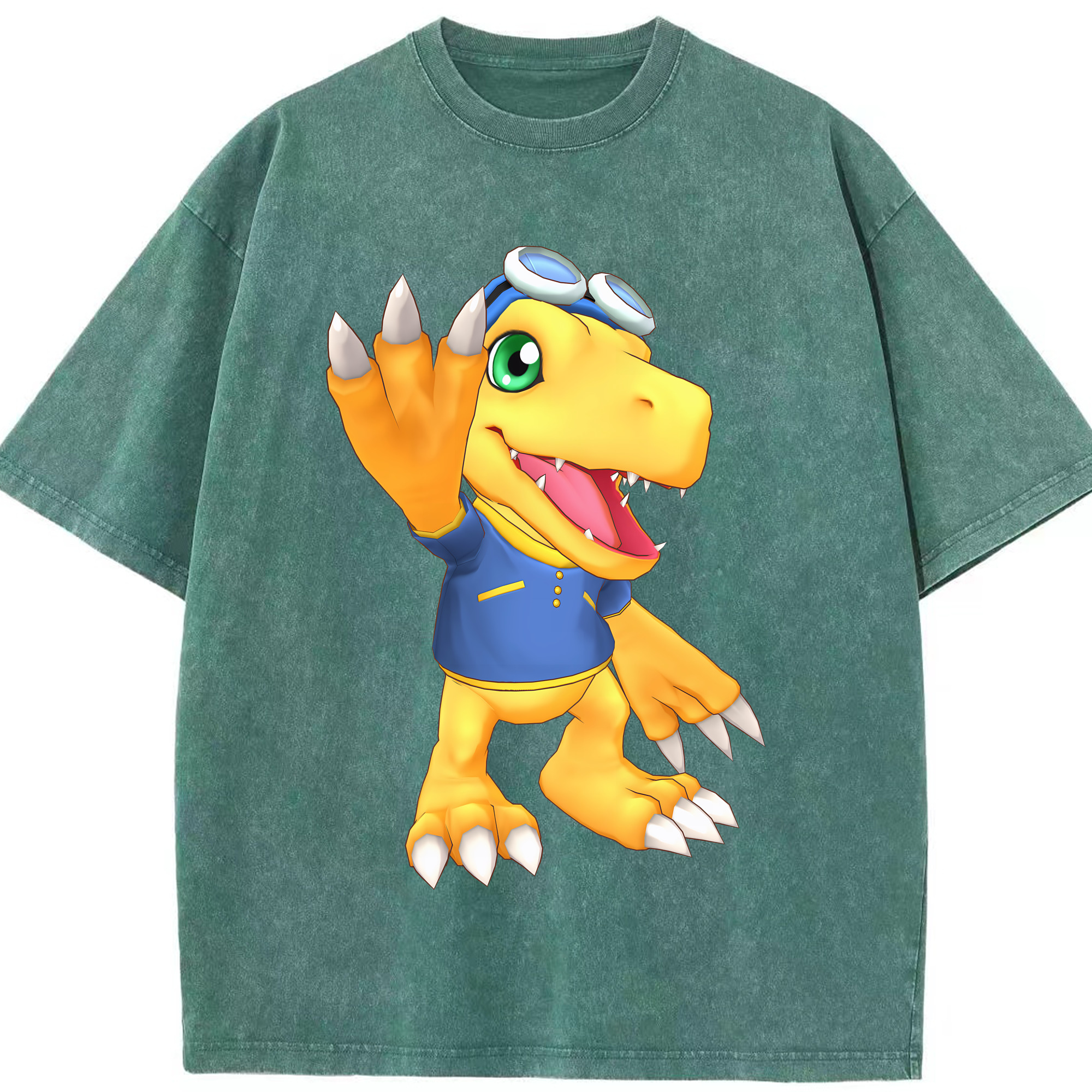 （画像用） Digimon デジタルモンスター/デジモン 綿100% ヴィンテージ風 半袖Tシャツ（フロントプリント）